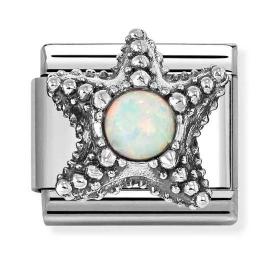 Nomination Classic Silver White Opal Starfish Link