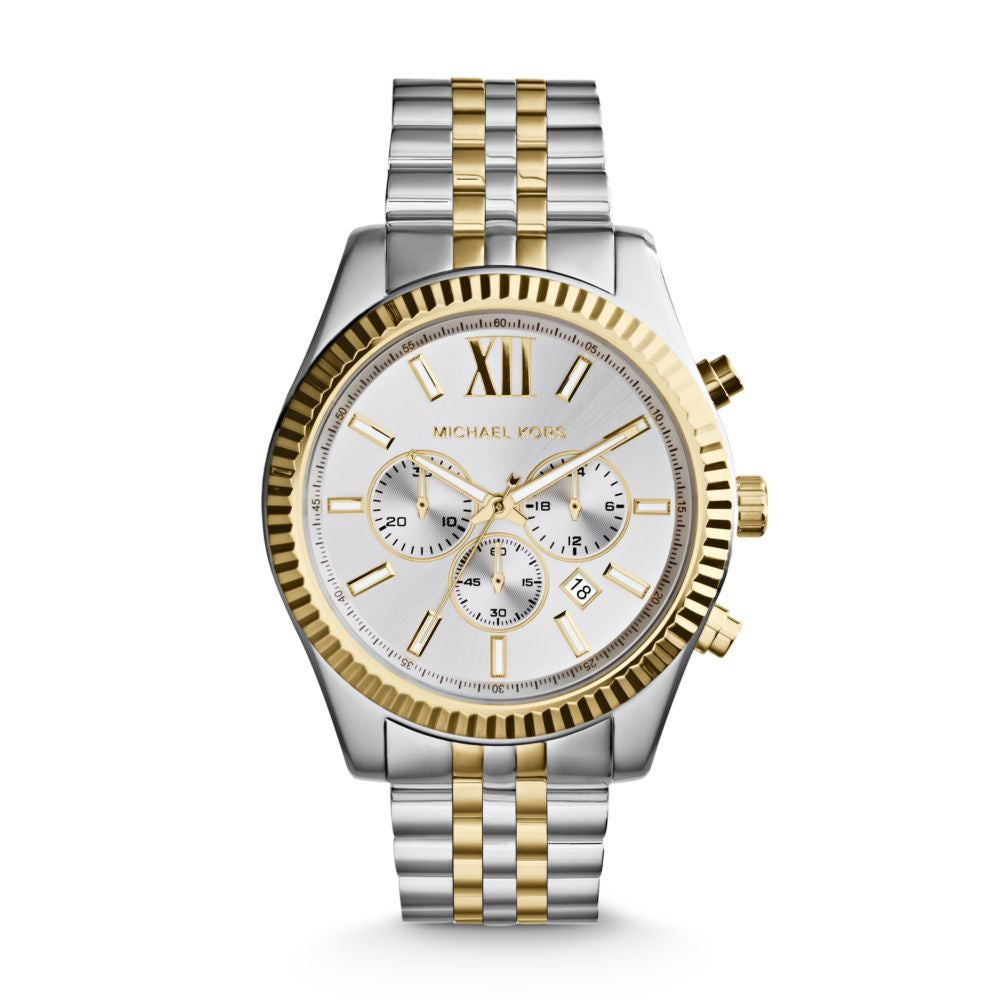 Michael Kors Lexington Mens Silver Stainless Steel Watch - MK8344