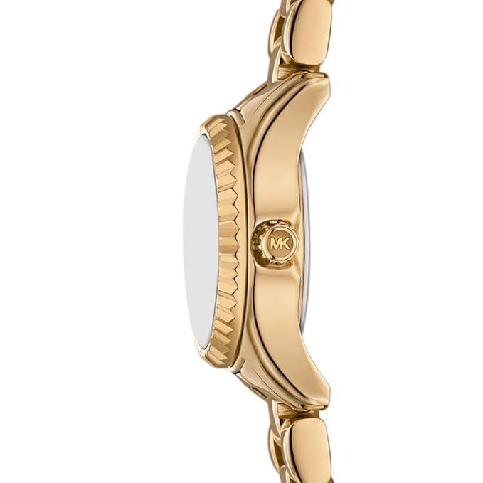 Michael Kors Lexington Womens Gold Stainless Steel Strap Watch-MK4862