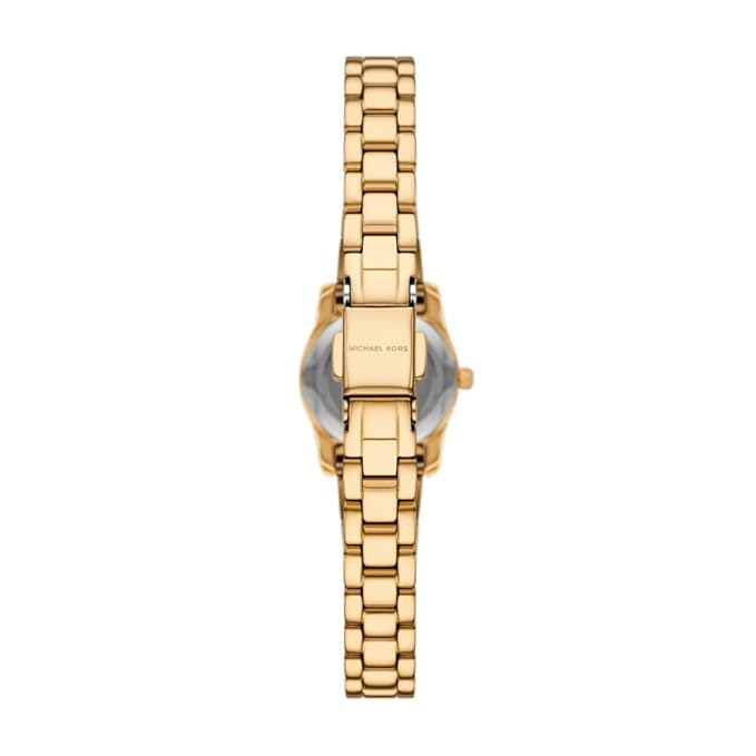 Michael Kors Lexington Womens Gold Stainless Steel Strap Watch-MK4862
