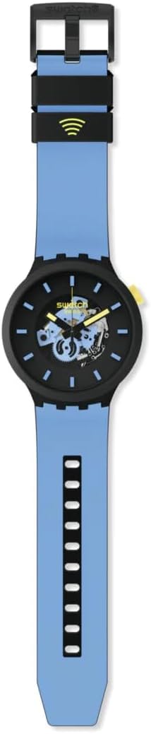 Swatch-Pay! By Day Blue Unisex Rubber Watch-SB03B112-5300