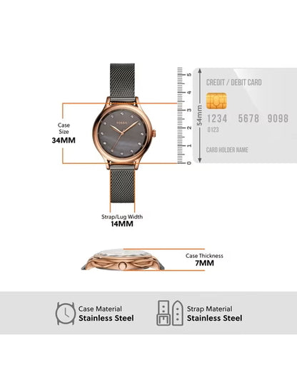 Fossil Contour Pink Polyurethane Watch- Bq3393