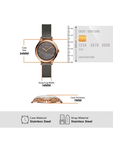 Fossil Contour Pink Polyurethane Watch- Bq3393