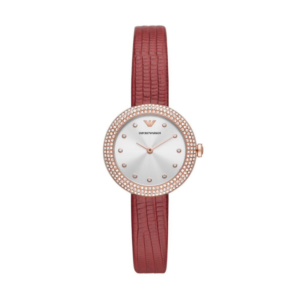 Armani Womens Red Leather Watch - AR11438