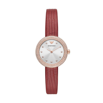 Armani Womens Red Leather Watch - AR11438