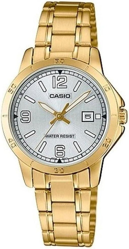 Casio - Womens Gold Stainless steel Strap Watch-LTP-V004G-7B2UDF