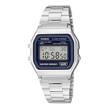 Casio A158WEA-2DF Retro Digital Watch - Blue Gradient Dial -Stainless Steel
