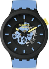 Swatch-Pay! By Day Blue Unisex Rubber Watch-SB03B112-5300