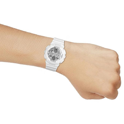 Casio G-Shock - Mens Rubber Strap White Analogue & Digital Watch - GMA-S140-7ADR