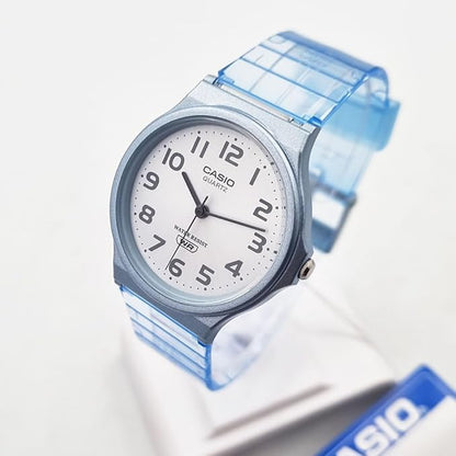Casio MQ-24S-2BDF Minimalist Translucent Analog Watch - Blue