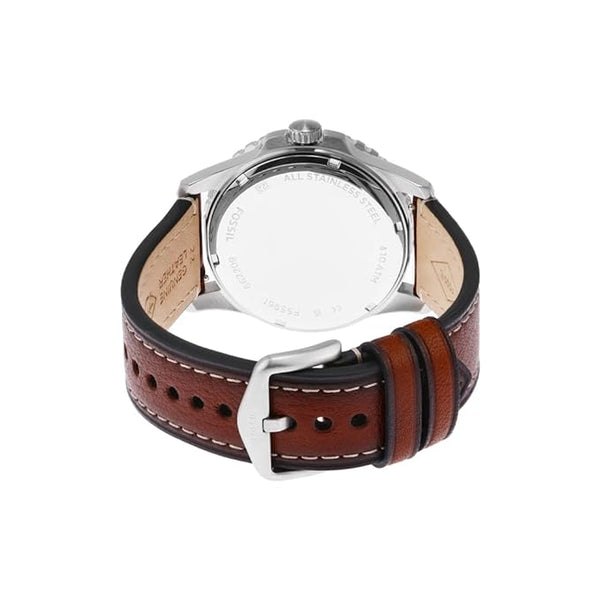 Fossil Fossil Blue Mens Brown Leather Watch-FS5961