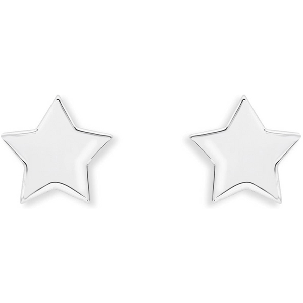 Broadway Jewellers - 925 Sterling Silver - Flat Star Stud Earrings