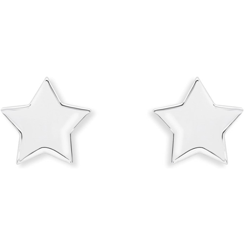 Broadway Jewellers - 925 Sterling Silver - Flat Star Stud Earrings