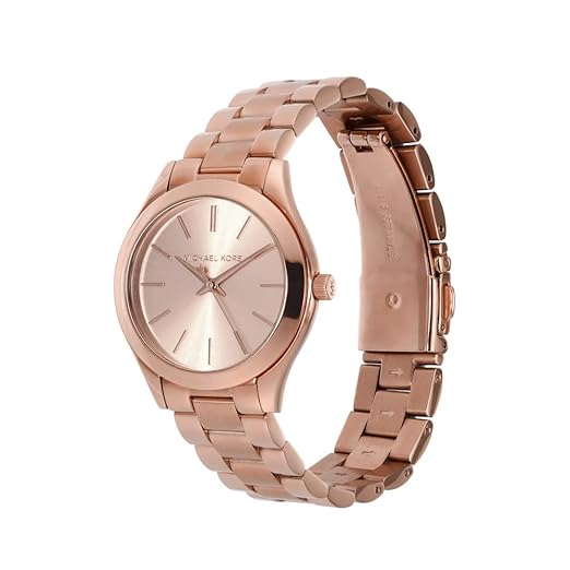 Michael Kors Mini Slim Runway Rose Gold Stainless Steel Women Watch-MK3513