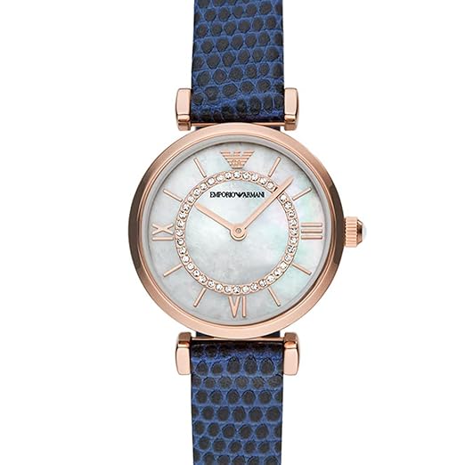 Armani Womens Blue Leather Watch - AR11468