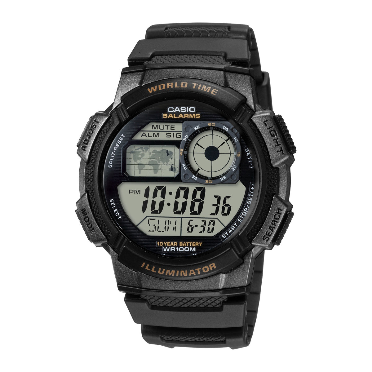 Casio Mens AE-1000W-1AVDF World Time Sports Digital Watch
