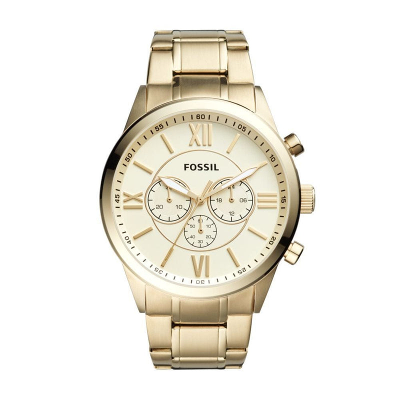 Fossil Flynn Mens Gold Stainless Steel Watch - BQ1128IE