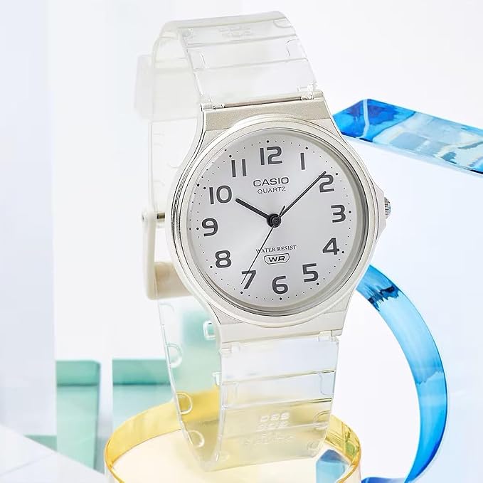 Casio MQ-24S-7BDF Minimalist Translucent Analog Watch - White