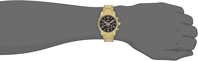 Citizen Gold Black Dial Chronograph Gts Watch - AN8052 - 55E