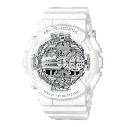 Casio G-Shock - Mens Rubber Strap White Analogue & Digital Watch - GMA-S140-7ADR