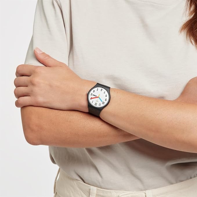 Swatch-Elementry Black Unisex Rubber Watch-SO29B705