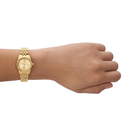 Michael Kors Lexington Womens Gold Stainless Steel Strap Watch-MK4741