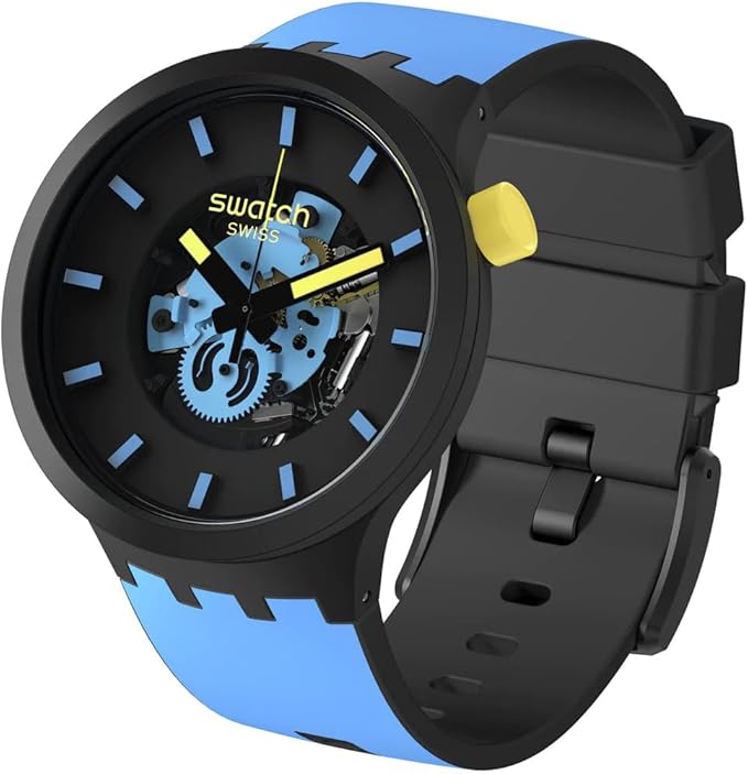 Swatch-Pay! By Day Blue Unisex Rubber Watch-SB03B112-5300