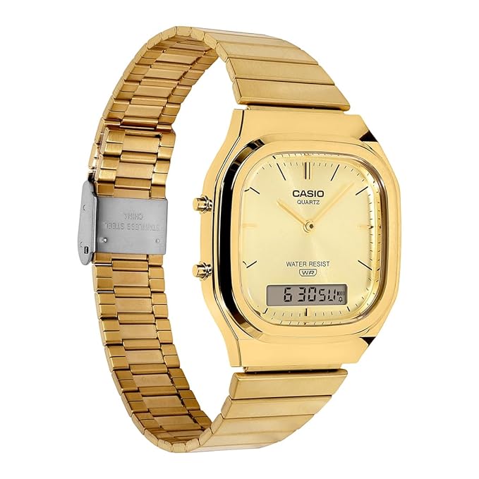 Casio Retro - Mens Metal Strap Silver Analogue & Digital Watch - AQ-240EG-9ADF