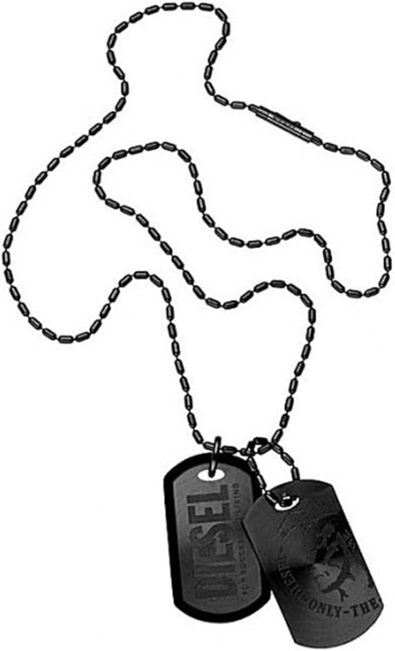 Diesel Men's Black IP Stainless Steel Necklace - DX0014040