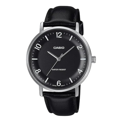 Casio Mens  Analogue Leather Strap Watch-MTP-VT03L