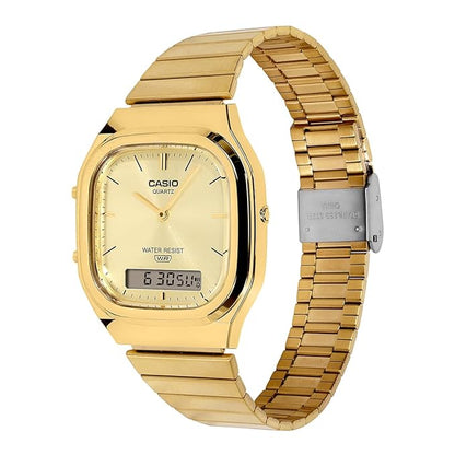 Casio Retro - Mens Metal Strap Silver Analogue & Digital Watch - AQ-240EG-9ADF