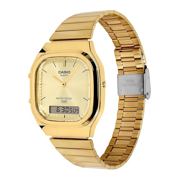 Casio Retro - Mens Metal Strap Silver Analogue & Digital Watch - AQ-240EG-9ADF