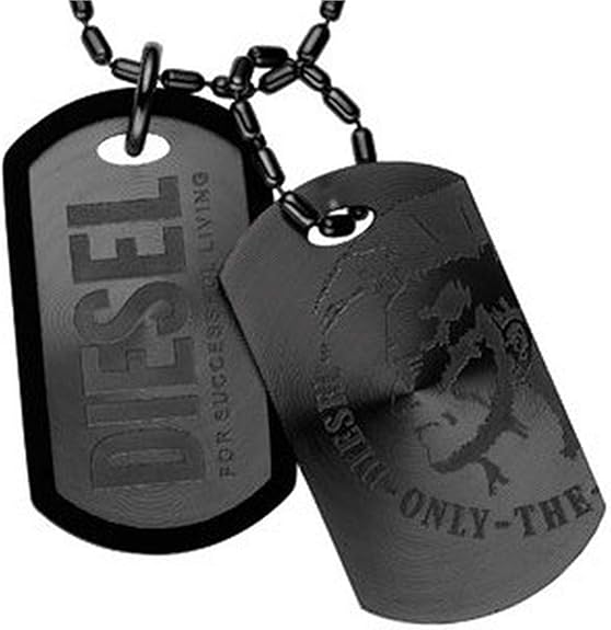 Diesel Men's Black IP Stainless Steel Necklace - DX0014040