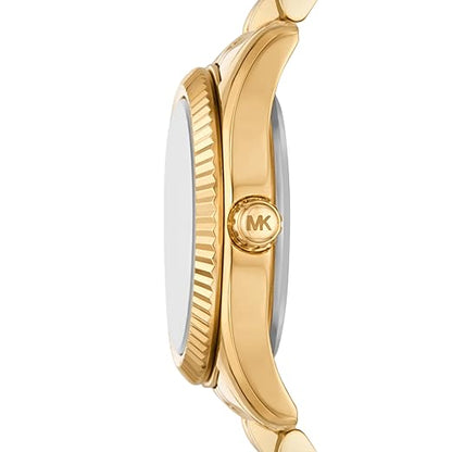 Michael Kors Lexington Womens Gold Stainless Steel Strap Watch-MK4741