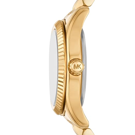 Michael Kors Lexington Womens Gold Stainless Steel Strap Watch-MK4741