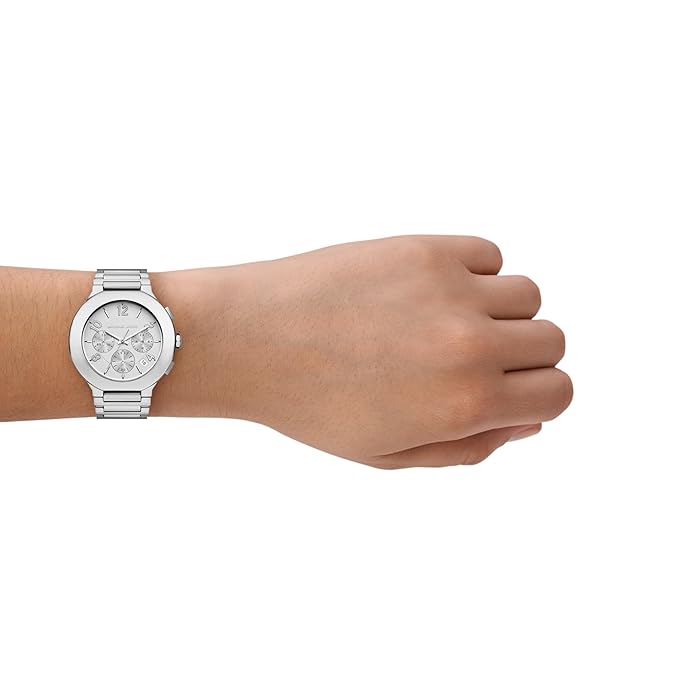 Michael Kors Gramercy Womens Silver Stainless Steel Strap Watch-MK7522