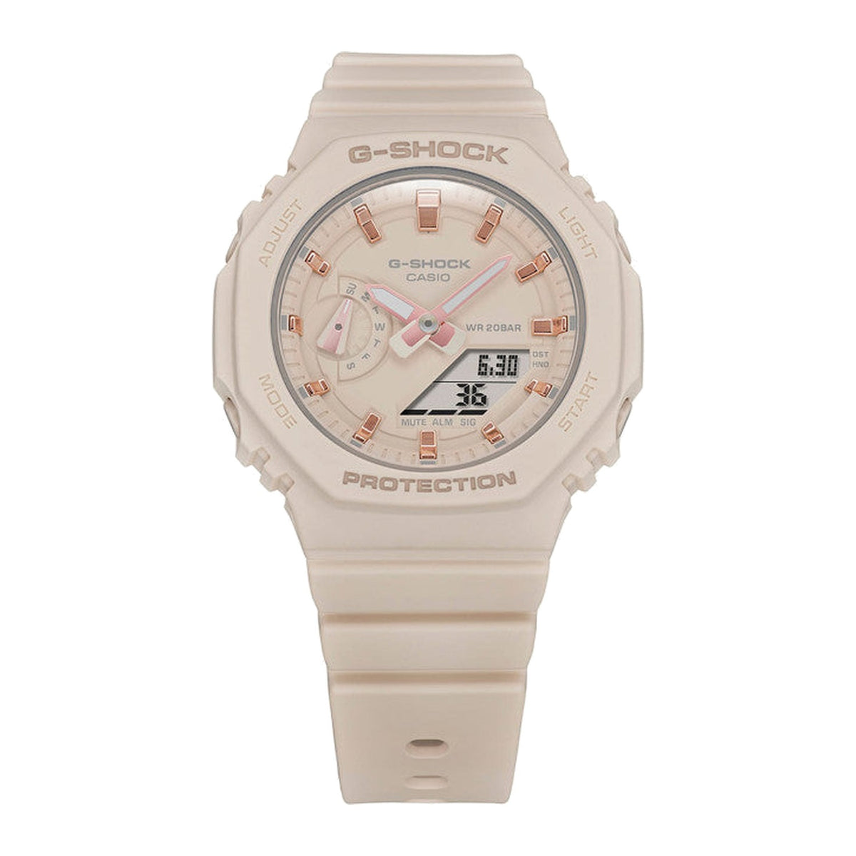 Casio G-Shock - Womens Rubber Strap Pink Analogue & Digital Watch - GMA-P2110-4ADR