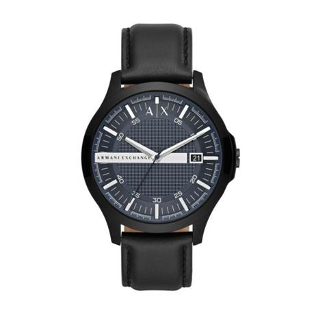 Armani Exchange Hampton Black Leather Watch - AX2411