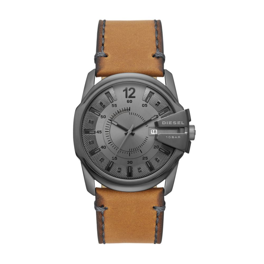 Diesel Master Chief Mens Brown Leather Watch-DZ1964