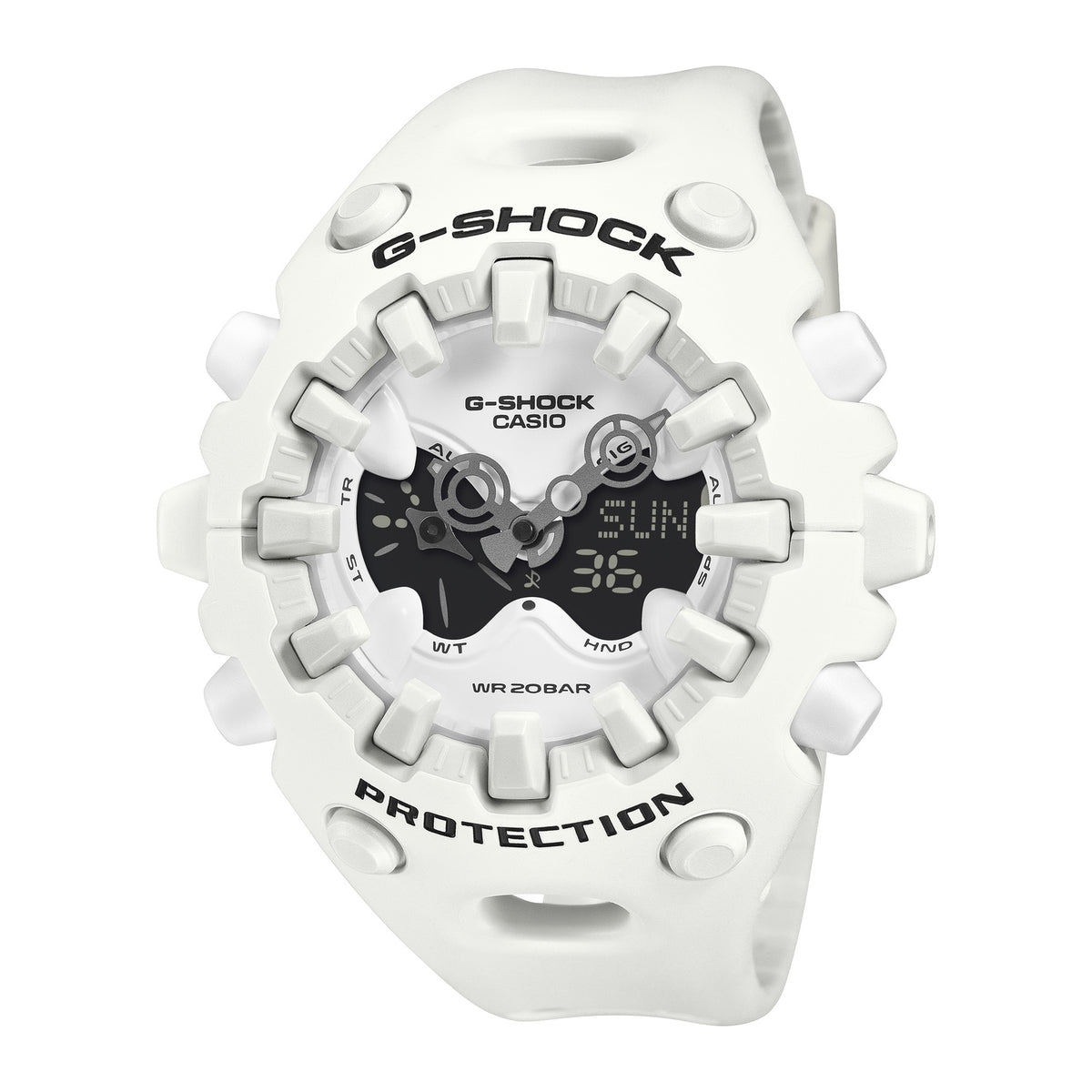 Casio G-Shock - Mens Rubber Strap White Analogue & Digital Watch - GA-V01-7ADR