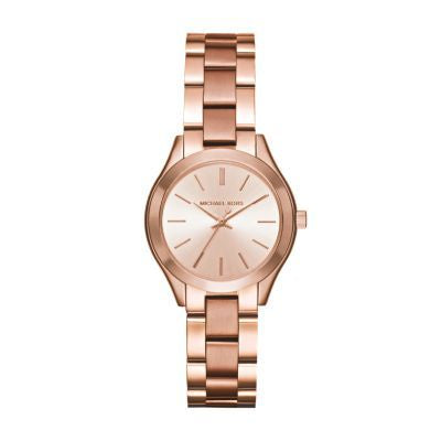 Michael Kors Mini Slim Runway Rose Gold Stainless Steel Women Watch-MK3513