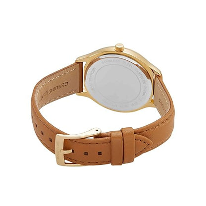 Michael Kors Slim Runway Womens Brown Leather Strap Watch-MK7465