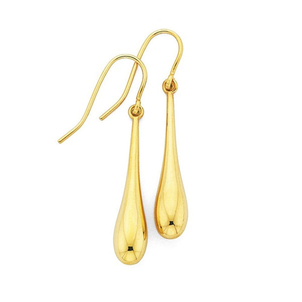 9ct Yellow Gold Teardrop Earrings