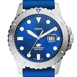 Fossil Fossil Blue Men Silver Stainless Steel Watch-FS5998