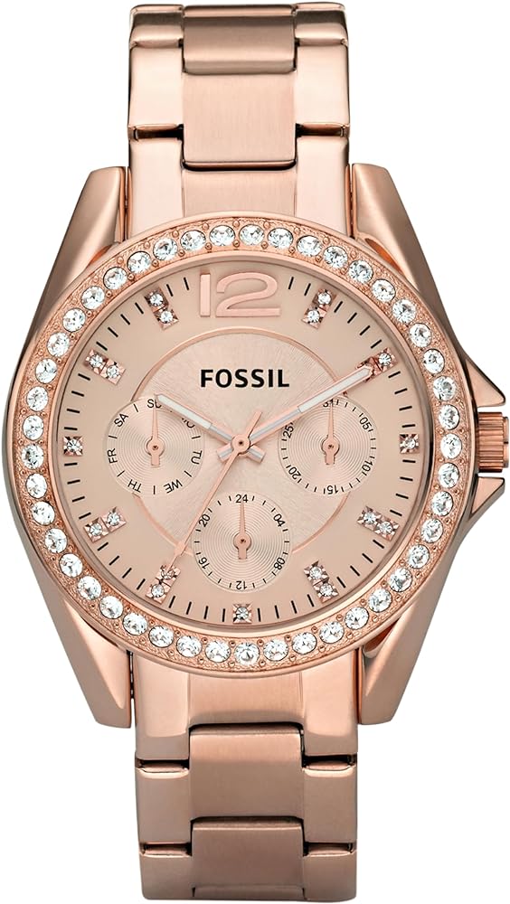 Fossil Riley Rose Gold Stainless Steel Women Watch-ES2811