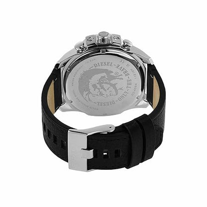 Diesel Mega Chief Mens Black Leather Watch-DZ4559