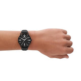 Armani Minimalist Mens Black Leather Watch-AR11573