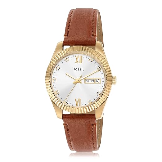 Fossil Scarlette Womens Brown Leather Watch - ES5184