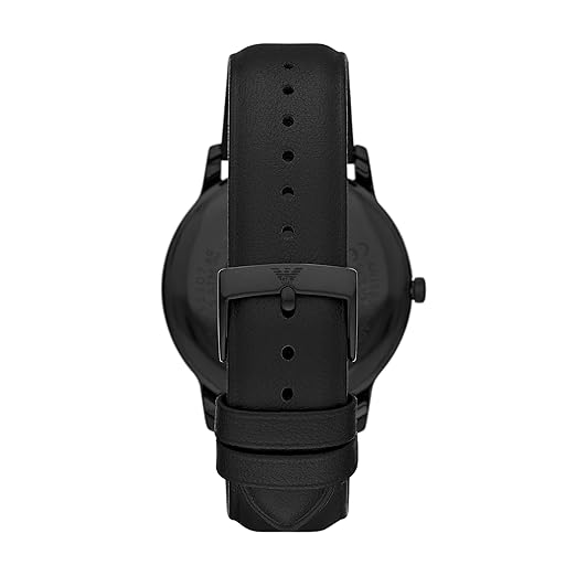 Armani Minimalist Mens Black Leather Watch-AR11573