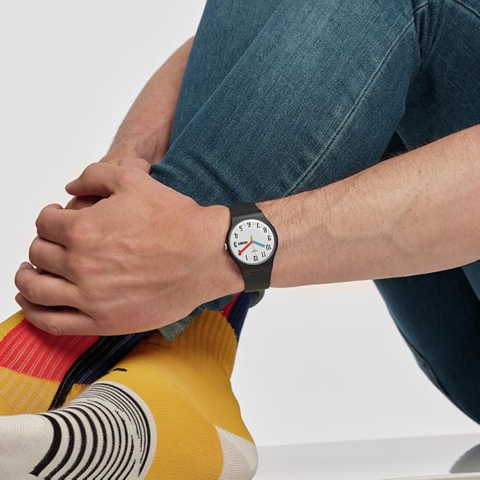 Swatch-Elementry Black Unisex Rubber Watch-SO29B705